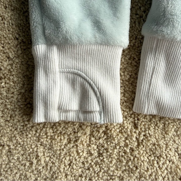 Athleta Girl Hoodie M 8-10 Light Blue Fleece Pullover Thumbholes Cozy Soft - Picture 5 of 6